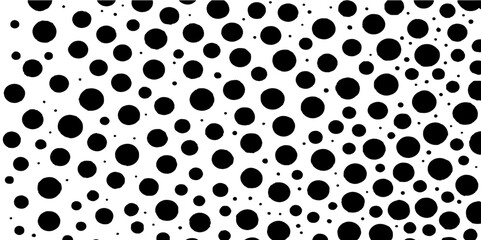 Seamless black and white polka dot pattern texture with retro geometric circles illustrationSeamless black and white polka dot pattern texture with retro geometric circles illustration