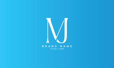 MJ, JM, NJ, JN, Abstract initial monogram letter alphabet logo design