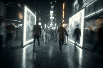 Futuristic cityscape with holographic screens displays weather forecasts. Storm predictions. Florida forecasting service offers exclusive access to precise hurricane predictions. Forecast models.