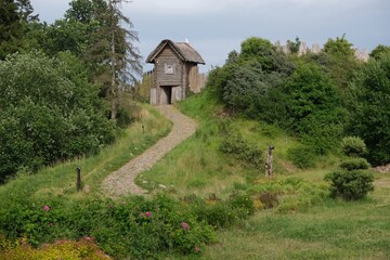 The stronghold in Owidz . It is the largest reconstruction of an early medieval stronghold in Pomerania. Poland