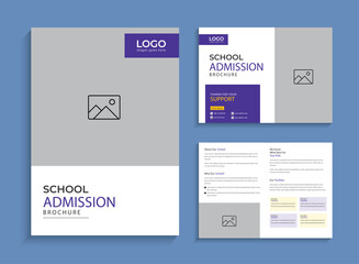 School Admission kids brochure and social media post, banner template