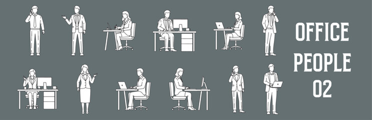 Architectural Drawings office people vector illustration, front view, human person Minimal style hand drawn. Sections, Elevations, Floor Plans