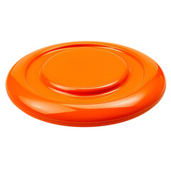 Bright orange frisbee disc ready for a game of catch in the park on a sunny day for outdoor fun and recreation with friends