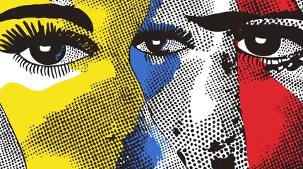 Pop art faces: A vibrant and colorful tribute to artistic expression and style