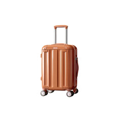 Stylish copper-colored luggage with telescopic handle and rollers, perfect for travel and vacation adventures, ready for your next journey