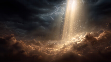 Divine Light Breaking Through Clouds