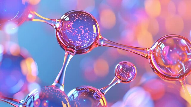 Abstract representation of PM 2.5 molecules in vibrant air layers, science-inspired visual