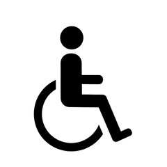 This is the International Symbol of Access, depicting a person in a wheelchair, signifying accessibility.