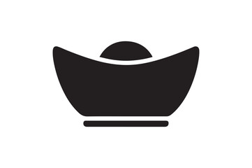 gold ingot icon silhouette vector with white background