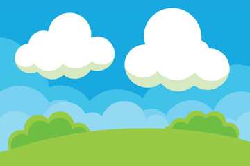 cute sky with cloud illustration 