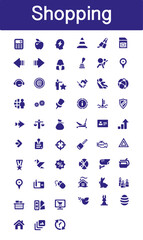 Shpping icon collection in blue colour vector