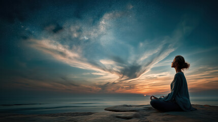 Celestial Meditation Under Moonlight
