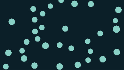 Seamless pattern with green polka dots on dark blue background