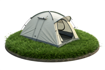 tourist tent on the  grasson  on AI Generated by PNG