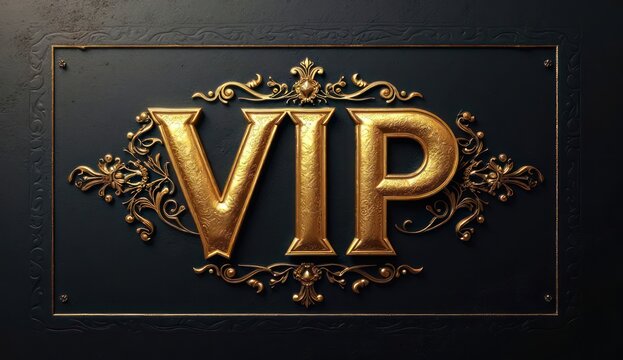 golden vip typography on rich black invitation template - Powered by Adobe