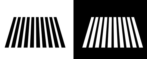 Crosswalk icon. Pedestrian zebra symbol, street cross line, crossing silhouette, pedestrian icon