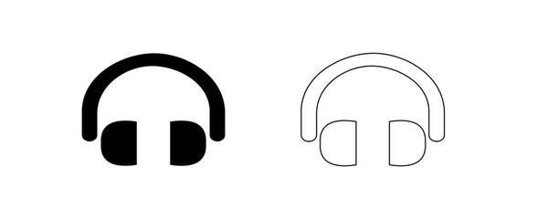 Headset vector icon. Headphone filled flat sign, dj minimal symbol, headset silhouette