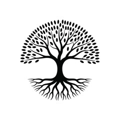 Naklejka premium Tree of Life Icon on White Background 