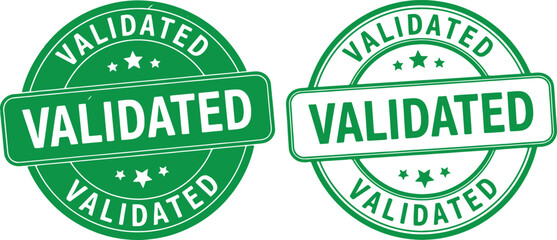 Obraz premium Green validated stamps with stars seal approval, green, validated, stamp, seal, approval, confirmation, certification, document, official, check, verified, accepted, authorized, granted, registered, l