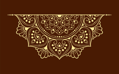 Circular pattern in form of mandala with flower for Henna, Mehndi, tattoo, decoration. Decorative ornament in ethnic oriental style. Outline doodle hand draw vector illustration.