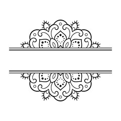 Frame in eastern tradition. Stylized with henna tattoos decorative pattern for decorating covers for book, notebook, casket, magazine, postcard and folder. Flower border in mehndi style.