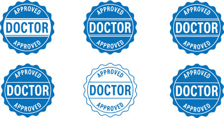 Blue doctor approval seals stamp approved, blue, seal, stamp, approved, doctor, medical, certification, endorsement, quality, verification, healthcare, professional, graphic, design, emblem, badge, ci