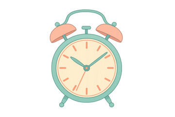Retro alarm clock ringing on transparent background, perfect for time management and scheduling concepts