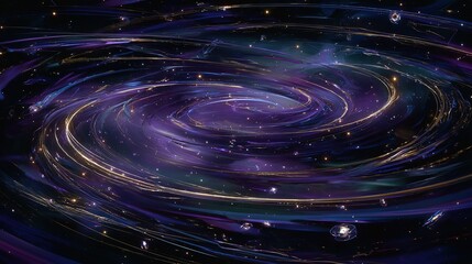 Abstract Spiral Galaxy Digital Art