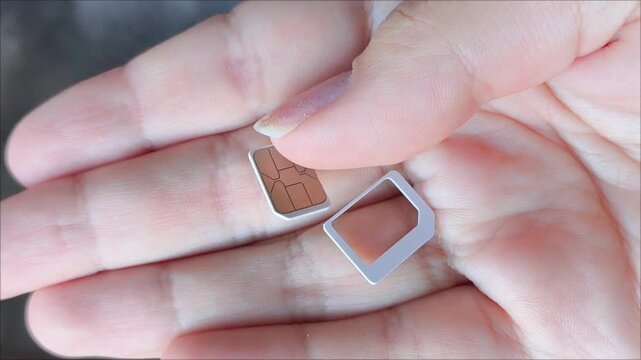 Dual nano Sim card on a smartphone. Communication services.