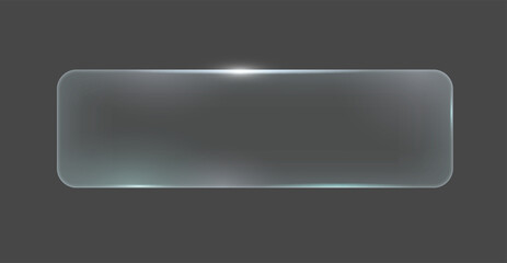 Transparent frosted glass rectangle in glassmorphism style. Set against a dark background. Ideal for modern UI design elements and minimalist layouts.