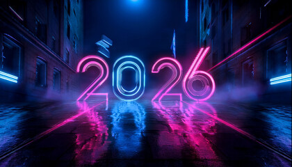 2026 Happy New Year Wallpaper – Festive Digital Background with Fireworks, Gold Text & Celebration Theme