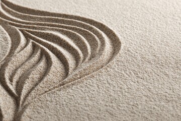 Obraz premium Abstract Sand Pattern with Curved Lines on Fine Texture in Neutral Colors