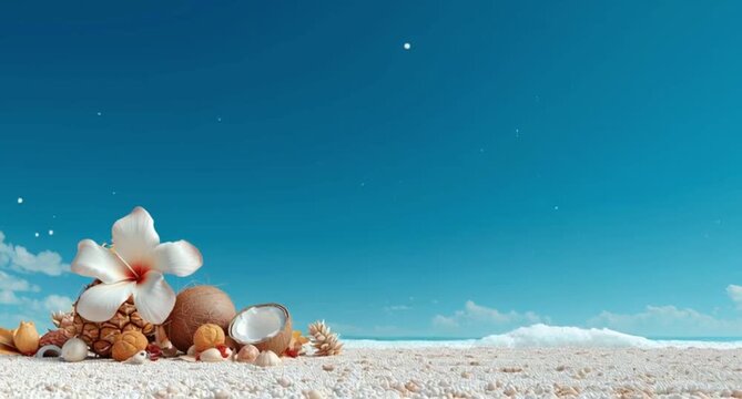 Paradise beach coconut animation. For relaximng moments. 