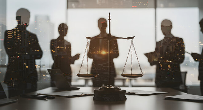 Empowered legal team strategizing for success, ensuring justice and client satisfaction with unwavering commitment and expertise in every case.