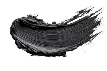 Abstract Textured Black Brush Stroke on Dark Background for Artistic Design