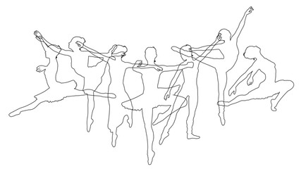 Ballet dancer silhouette ballerina dancers poses woman dancing silhouettes © Christos Georghiou