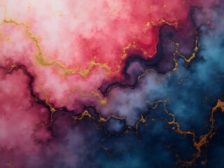 Obraz premium abstract grunge red -blue- purple with gold background