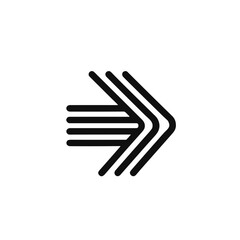 Obraz premium Abstract arrow icon with lines representing movement and direction 