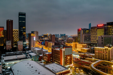 downtown chicago at night