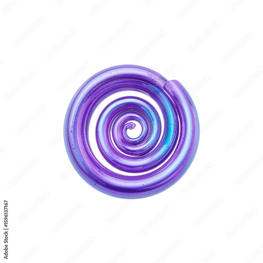 Fototapete Iridescent spiral form isolated against a transparent setting with visual depth and allure