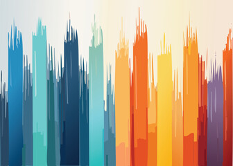 Abstract Watercolor jagged stripes  Wall printed background