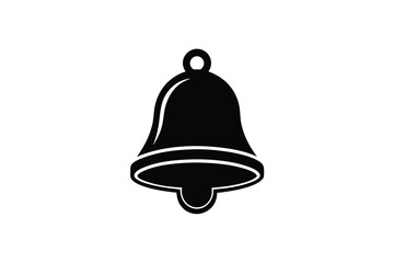 Simple Black and White Bell Icon for Notification or Alert