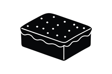 Black and White Brownie Silhouette with Sprinkles and Frosting