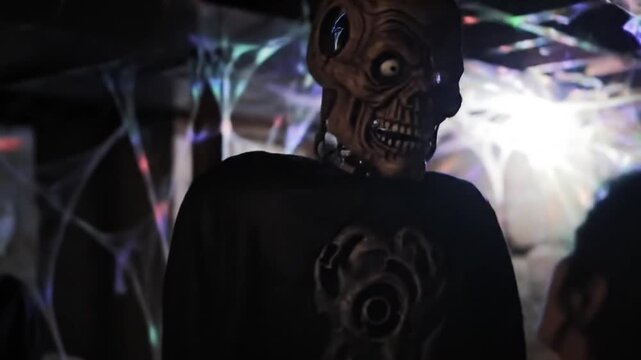 Terrifying Animated Prop Display At Halloween Haunted House Attractions