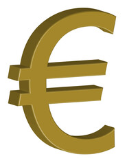 Euro (€) Currency Symbol 3D Icon - European Union Money Vector
