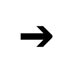 Simple white arrow pointing right for direction, navigation, and wayfinding concepts on a transparent background for easy integration and use