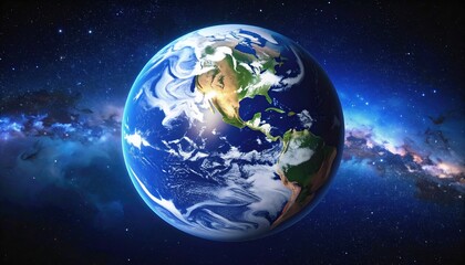 Obraz premium Earth with Space, Galaxy, and Planet.