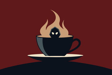Quirky Bat Design Creepy Cup Vector Illustration