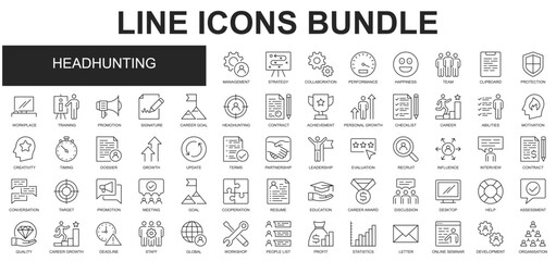 Headhunting Icons Bundle vector collection