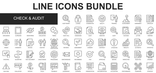Check & Audit Icons Bundle vector collection